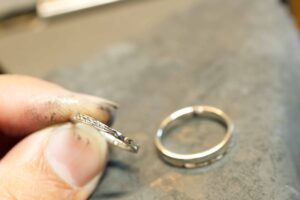 世界にひとつ、ふたりの想いを融合した結婚指輪💍✨_天白区_アートジュエリー緑制作進行