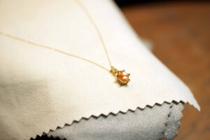 初めてのサンストーン✨世界にひとつのオーダーメイドペンダント完成_天白区_アートジュエリー緑制作進行 
